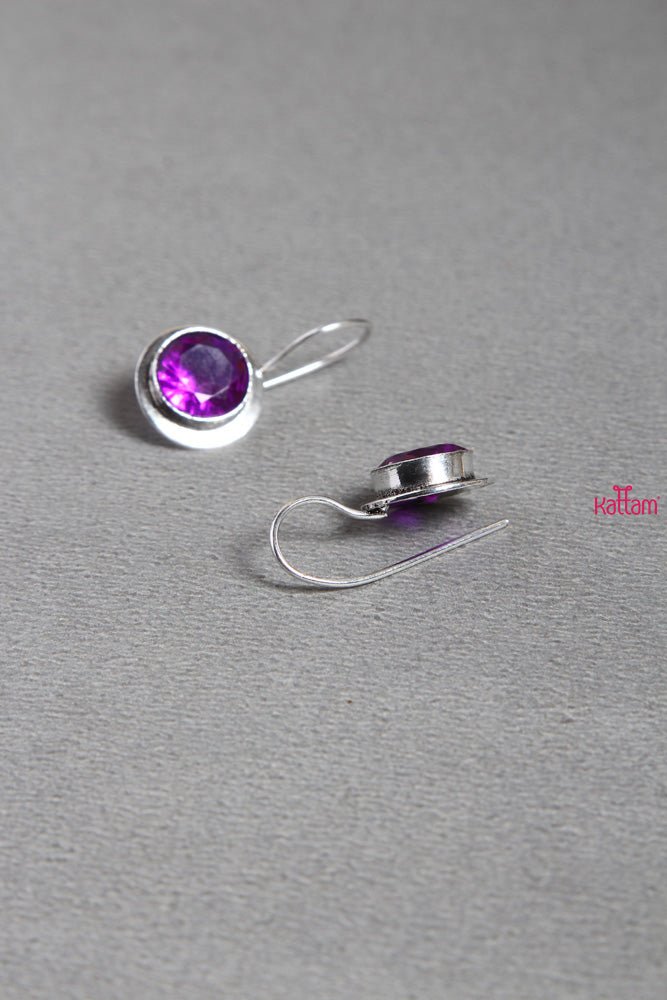 Purple Silver Hook Drop - E291