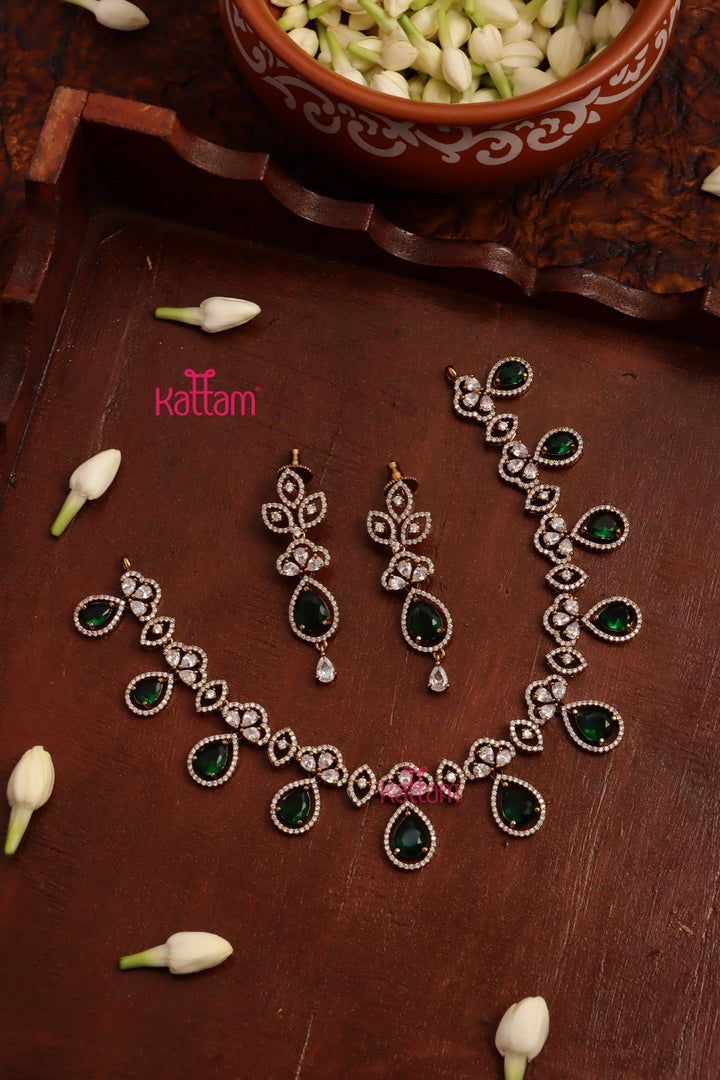 Rachel - AD Stone Green Choker - N5292