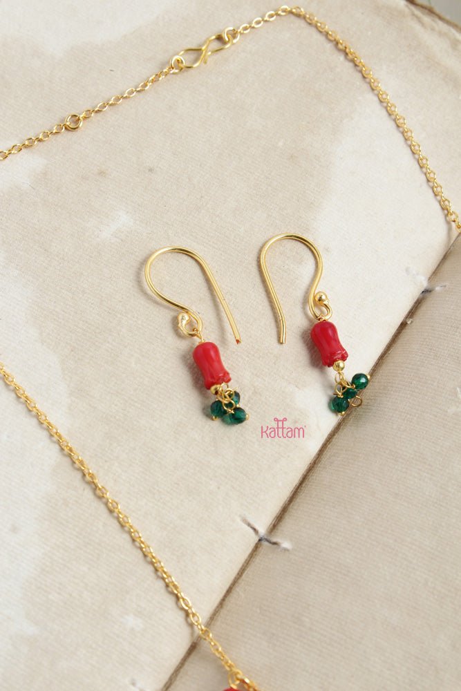Red Green Beaded Chain - N2446