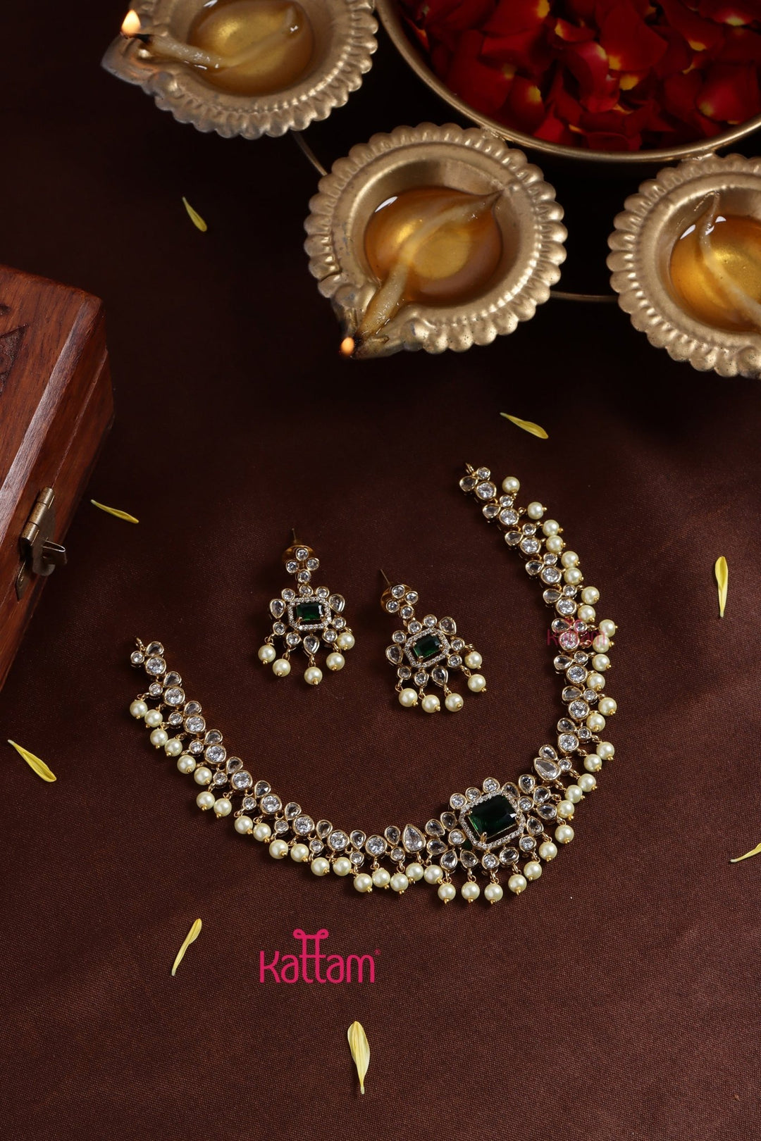 Riya - Green Stone Choker - N3246