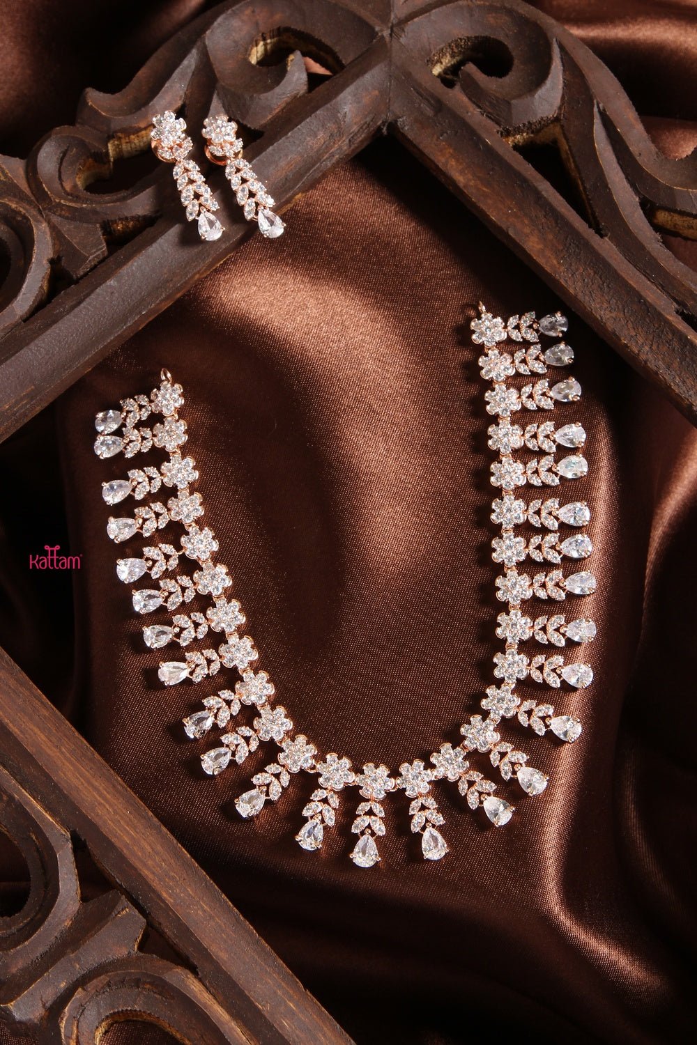 Rosegold American Diamond Necklace - N1291