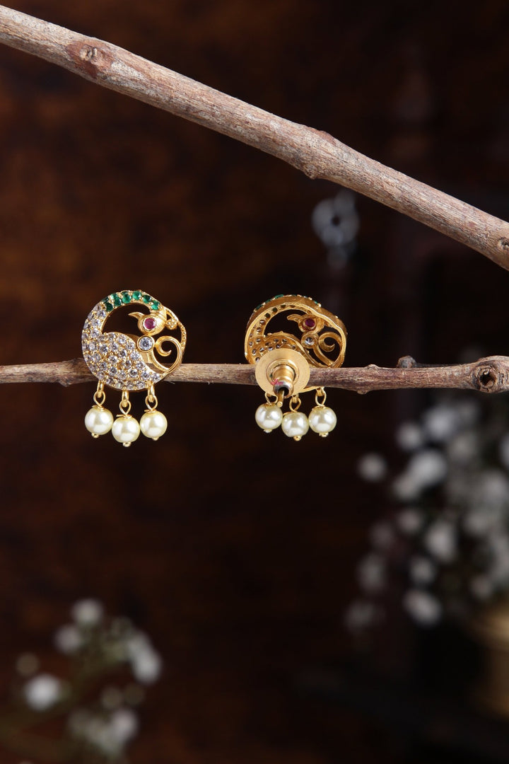 Round Peacock Small Earring - E468