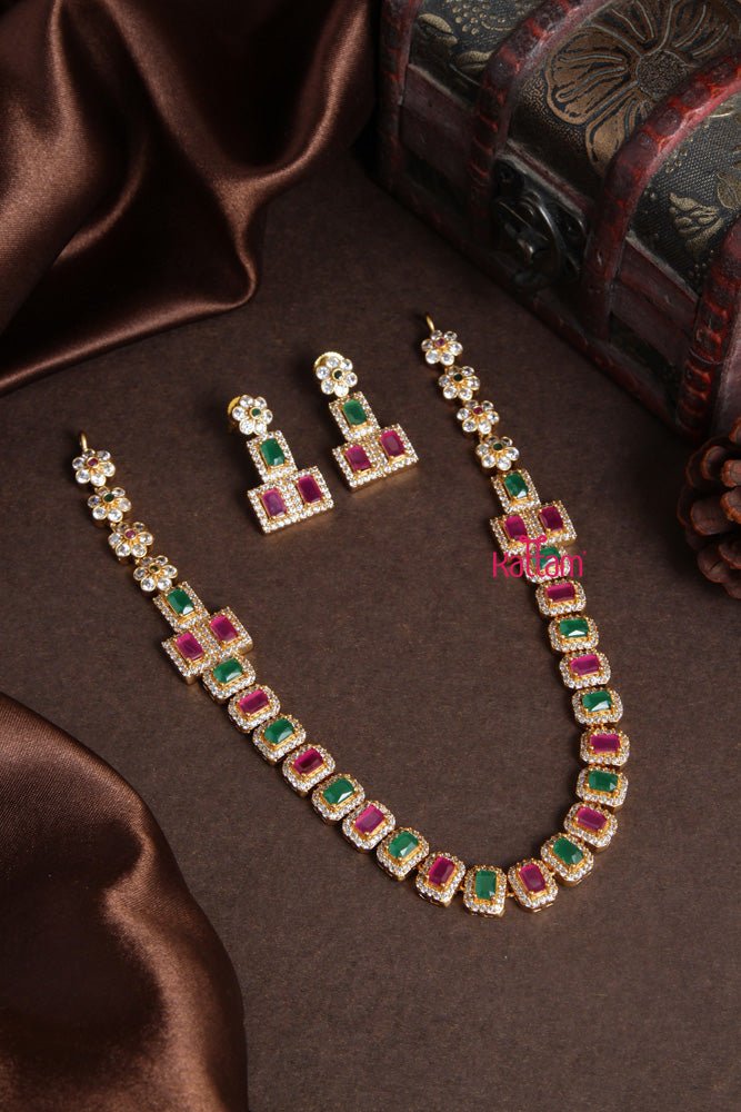Ruby Green Grand Stone Necklace - N2178