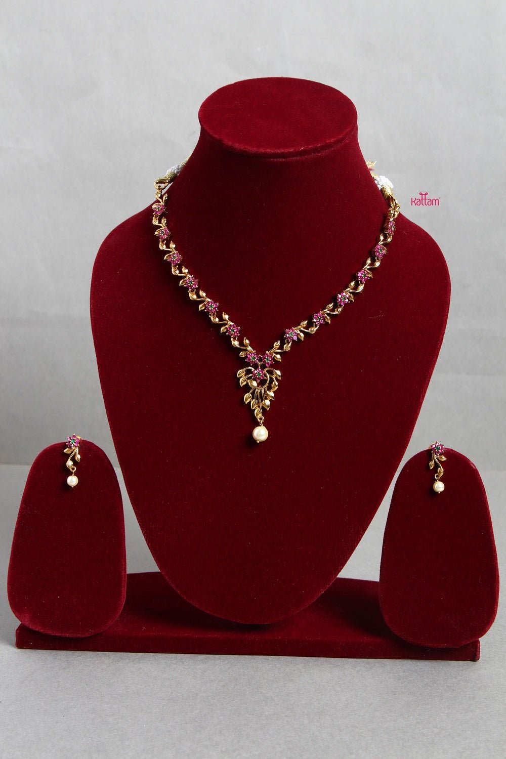 Ruby Stone Short Necklace - N1221