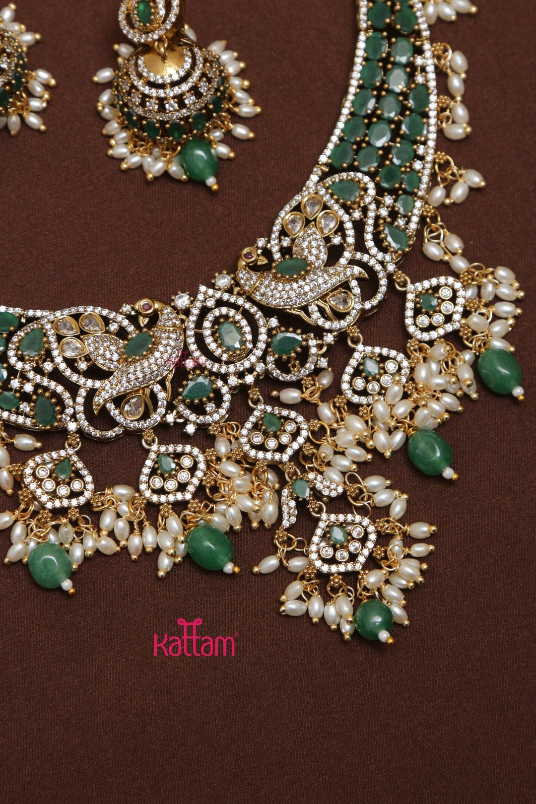 Saritha - Peacock Bridal Green Choker - N5235