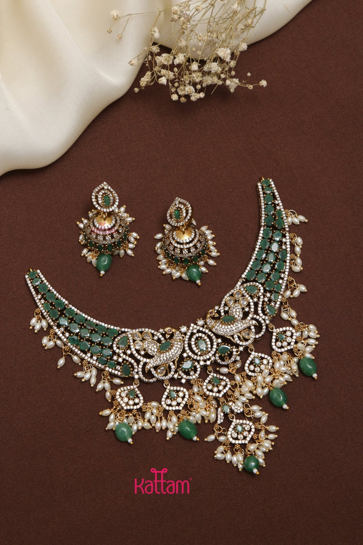 Saritha - Peacock Bridal Green Choker - N5235