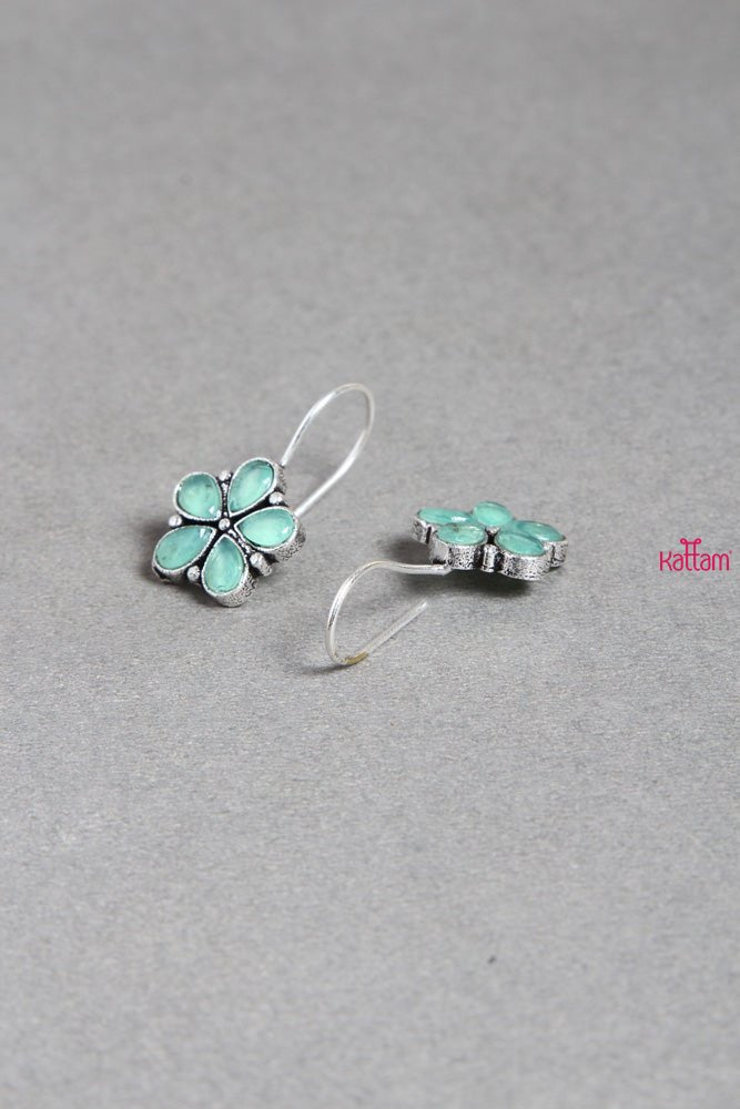 Sea Green Flower Earring - E259