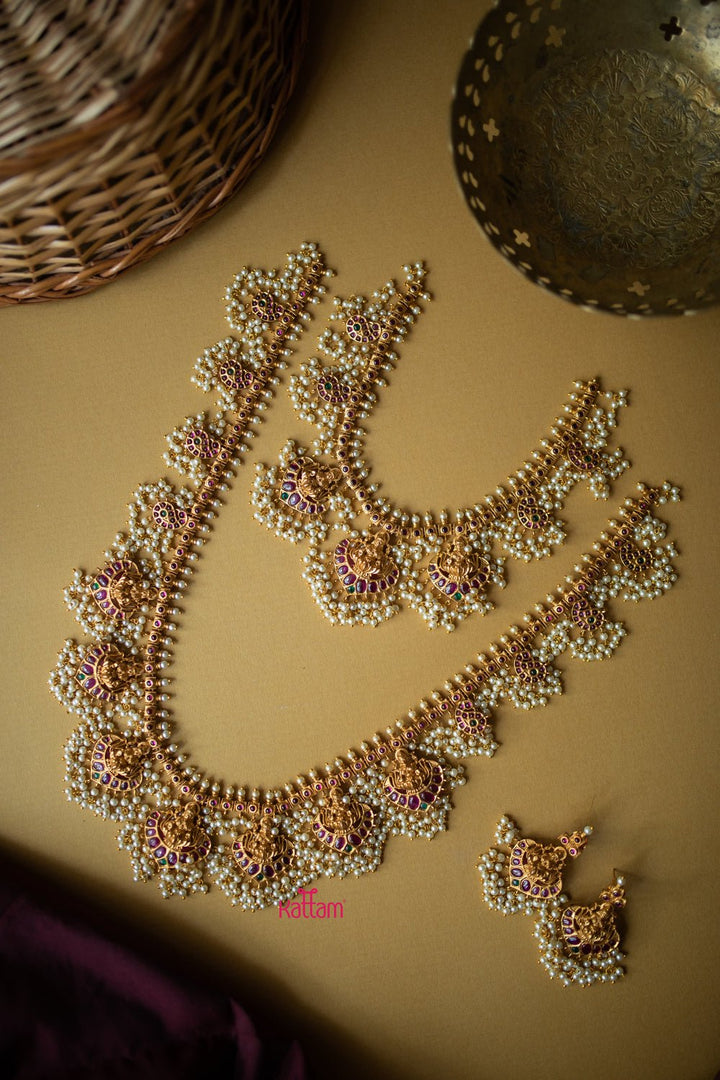 Semi Bridal Grand Lakshmi Guttapusalu Set ( Short and Haram Sold Separately ) - N584H - 2