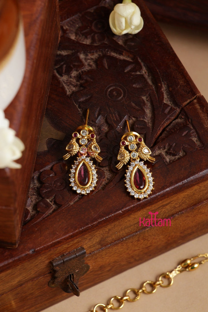Shobitha - Layered Gold Ruby Stone Chain Set - N3261