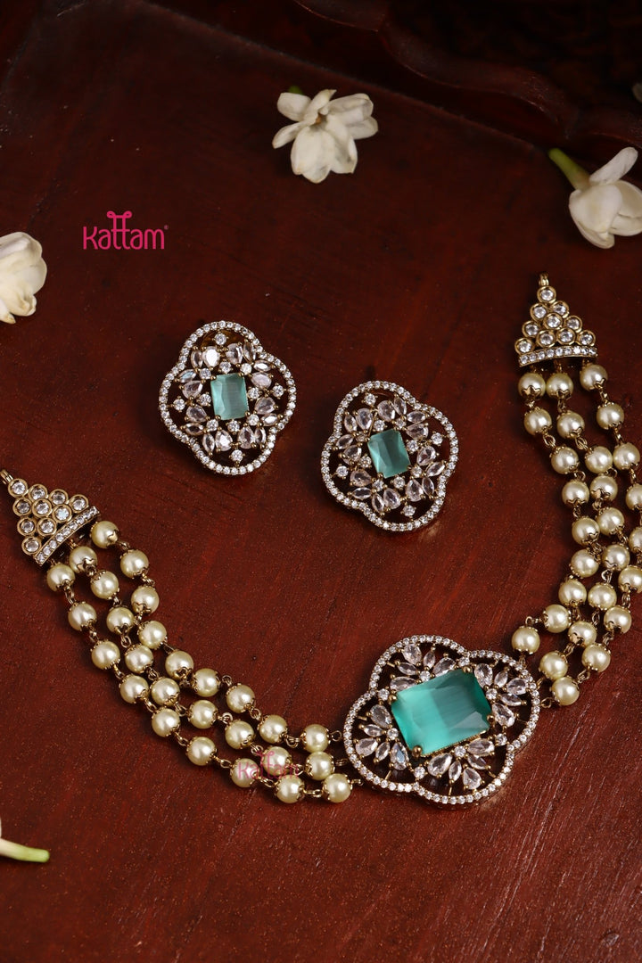 Shreya Victorian Pastelgreen Choker - N6149