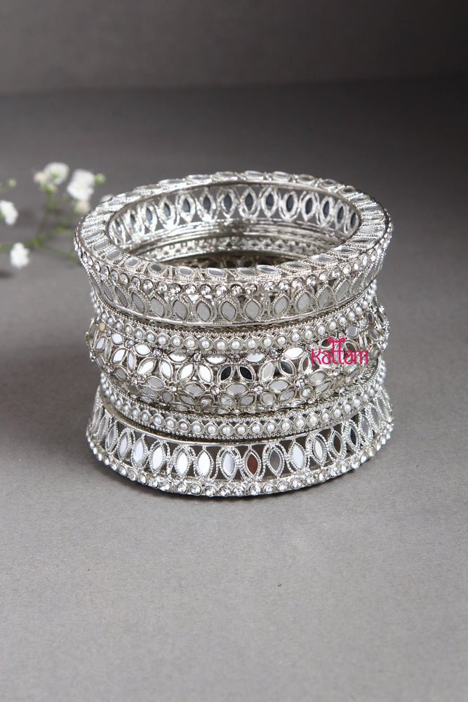Silver Polish Bridal Chuda - B401 - V4