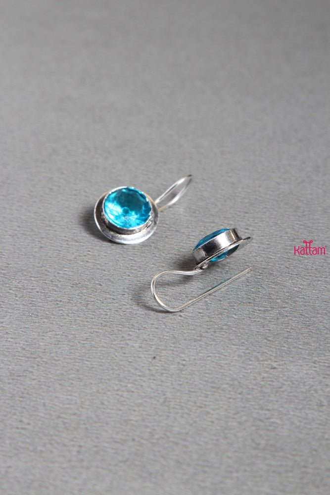 Sky Blue Silver Hook Drop - E289