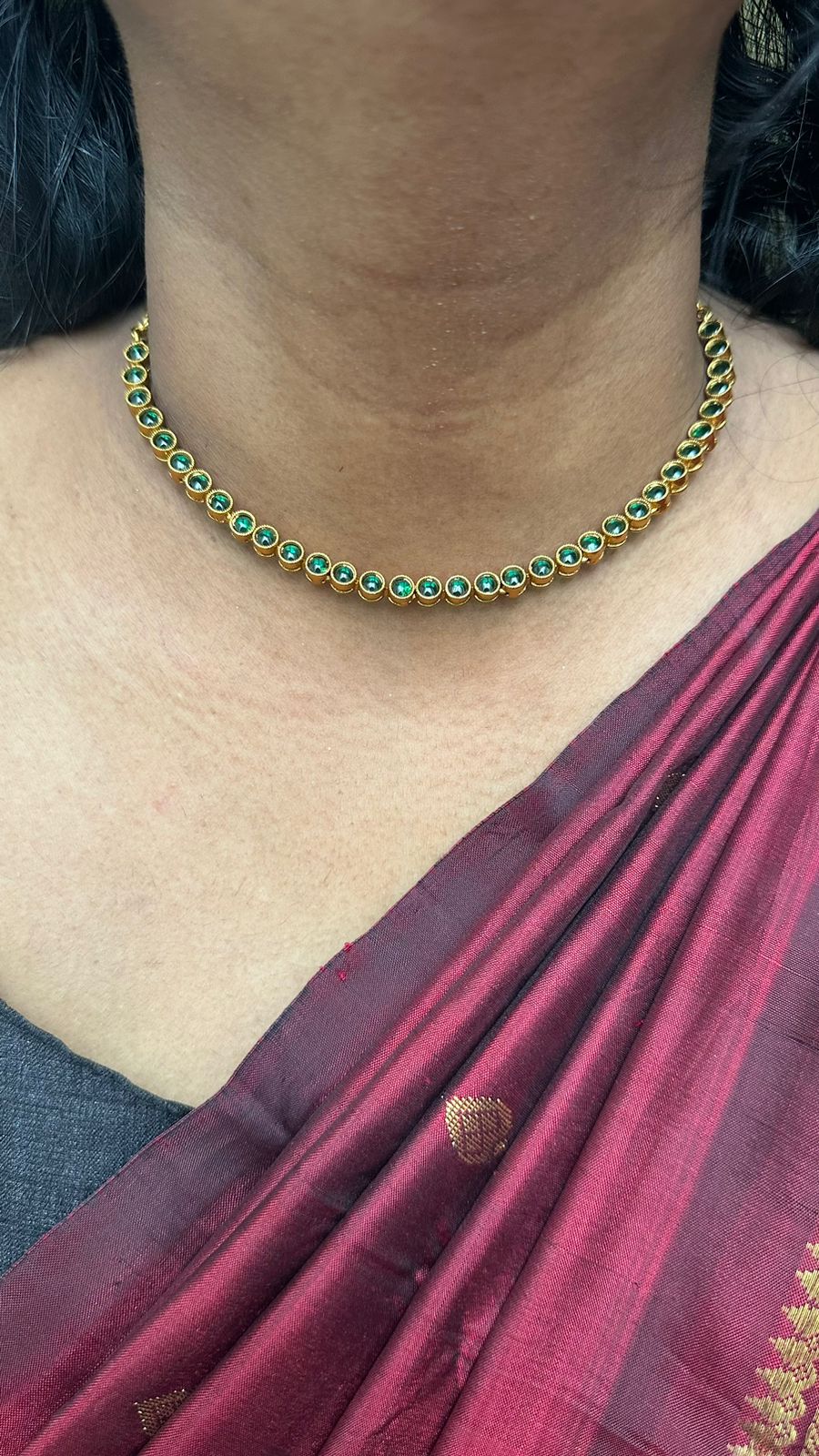 Small Green Choker Necklace - N1320