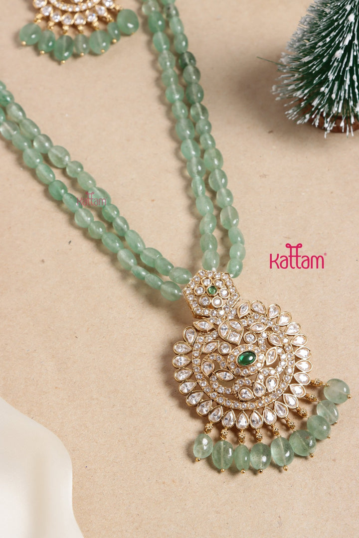Sreeja - Kundan Stone Dollar Bead Haram - N3468
