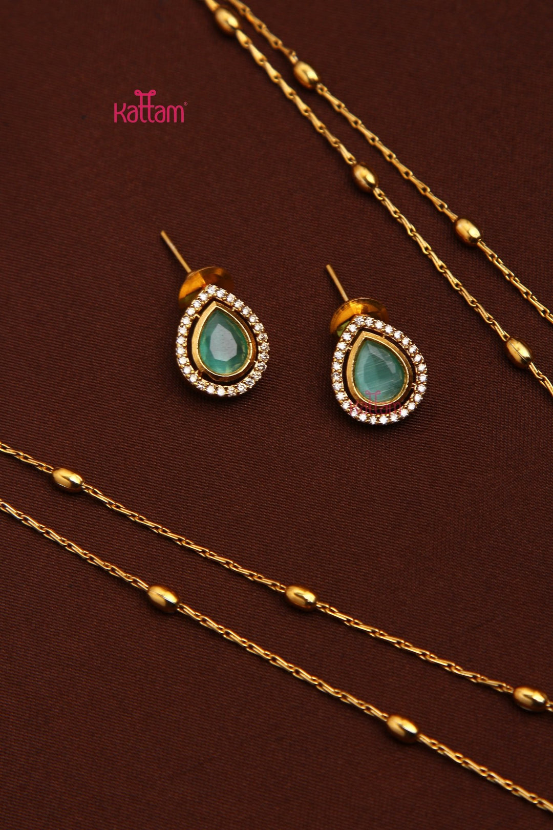 Swagatha - Layered PastelGreen Peacock Pearl Chain - N3493