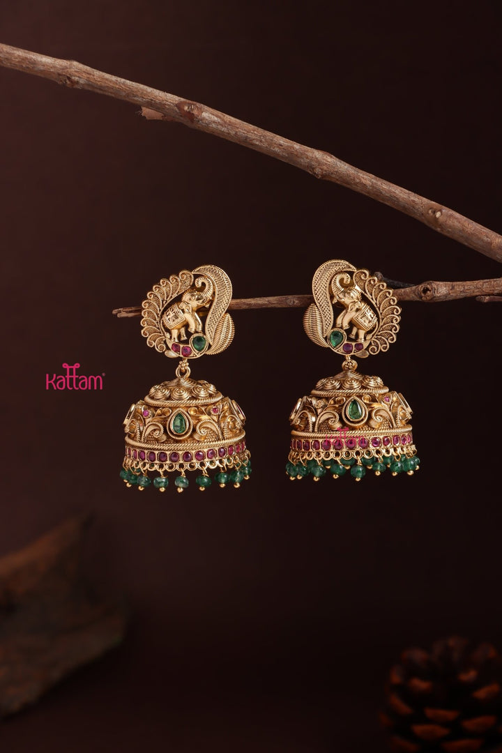 Thilak Elephant Stone Bold Jhumka - E1240