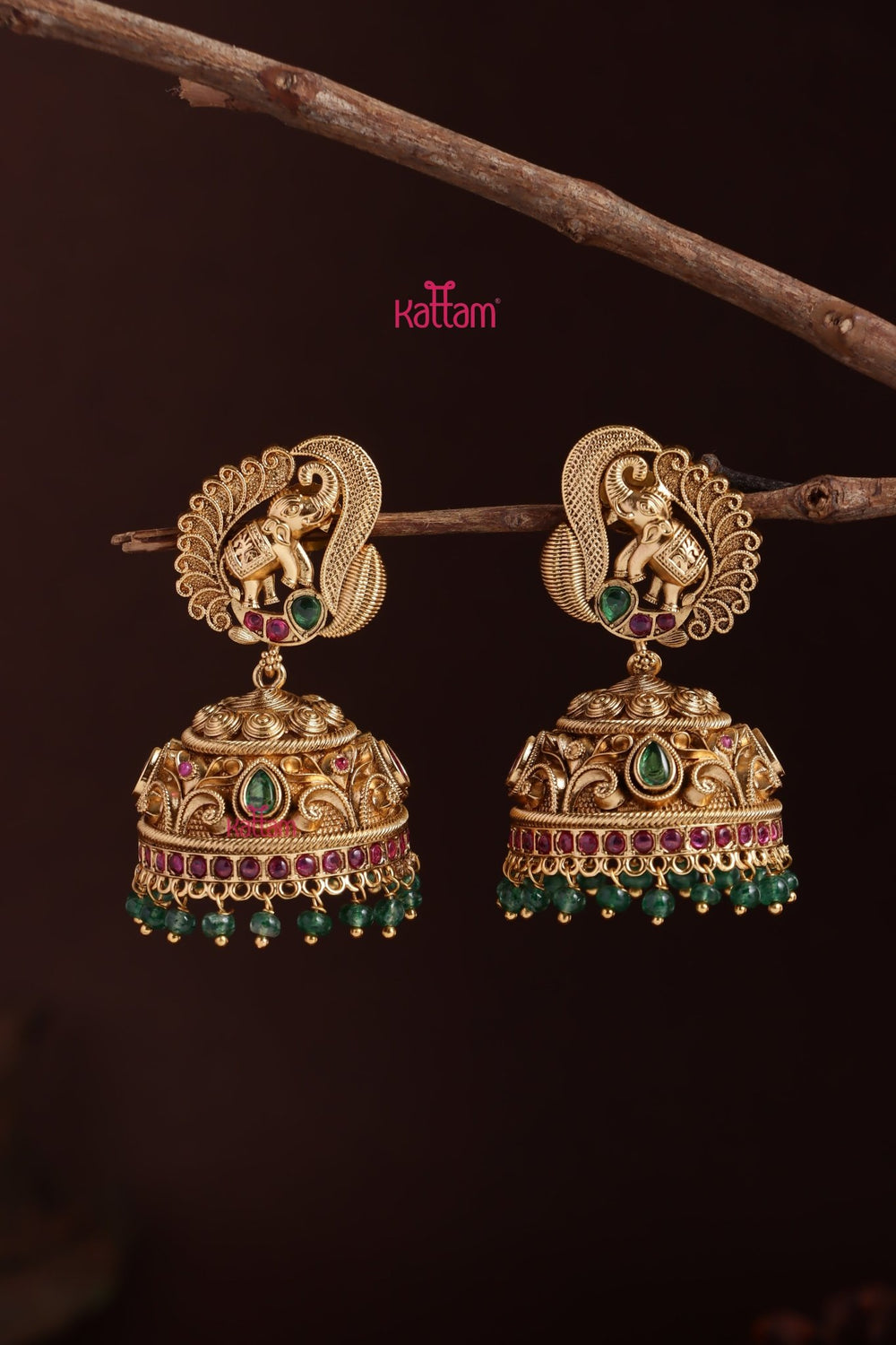 Thilak Elephant Stone Bold Jhumka - E1240