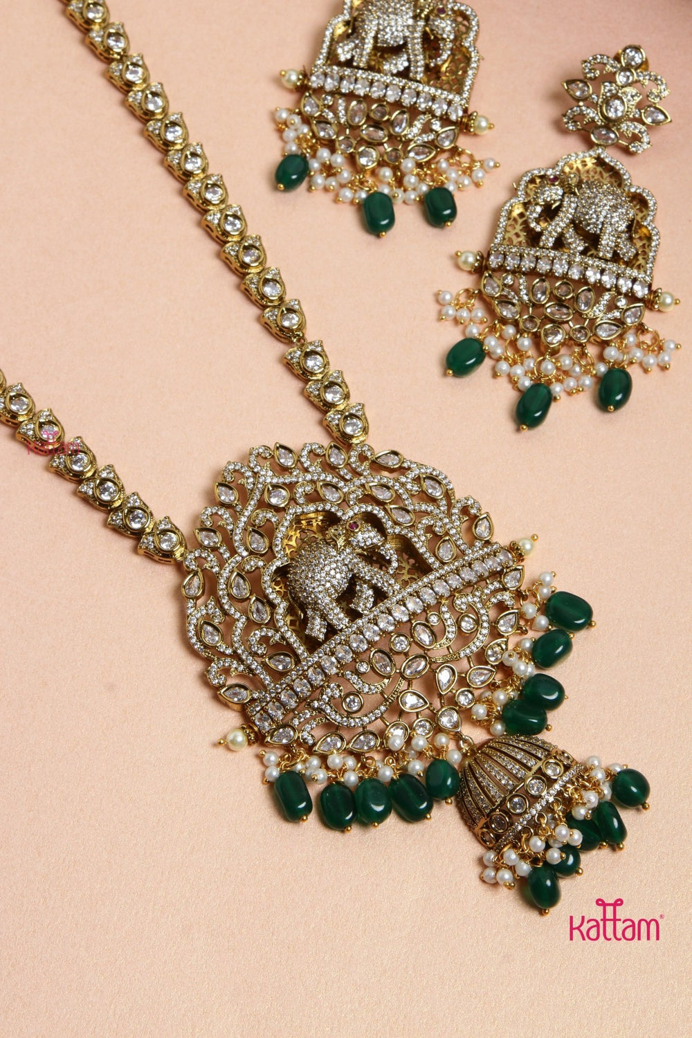 Thisha Premium Victorian Motif Haram - Green - N6127