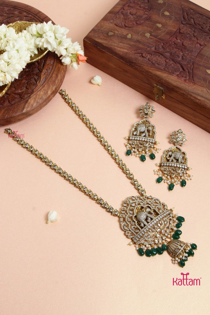 Thisha Premium Victorian Motif Haram - Green - N6127