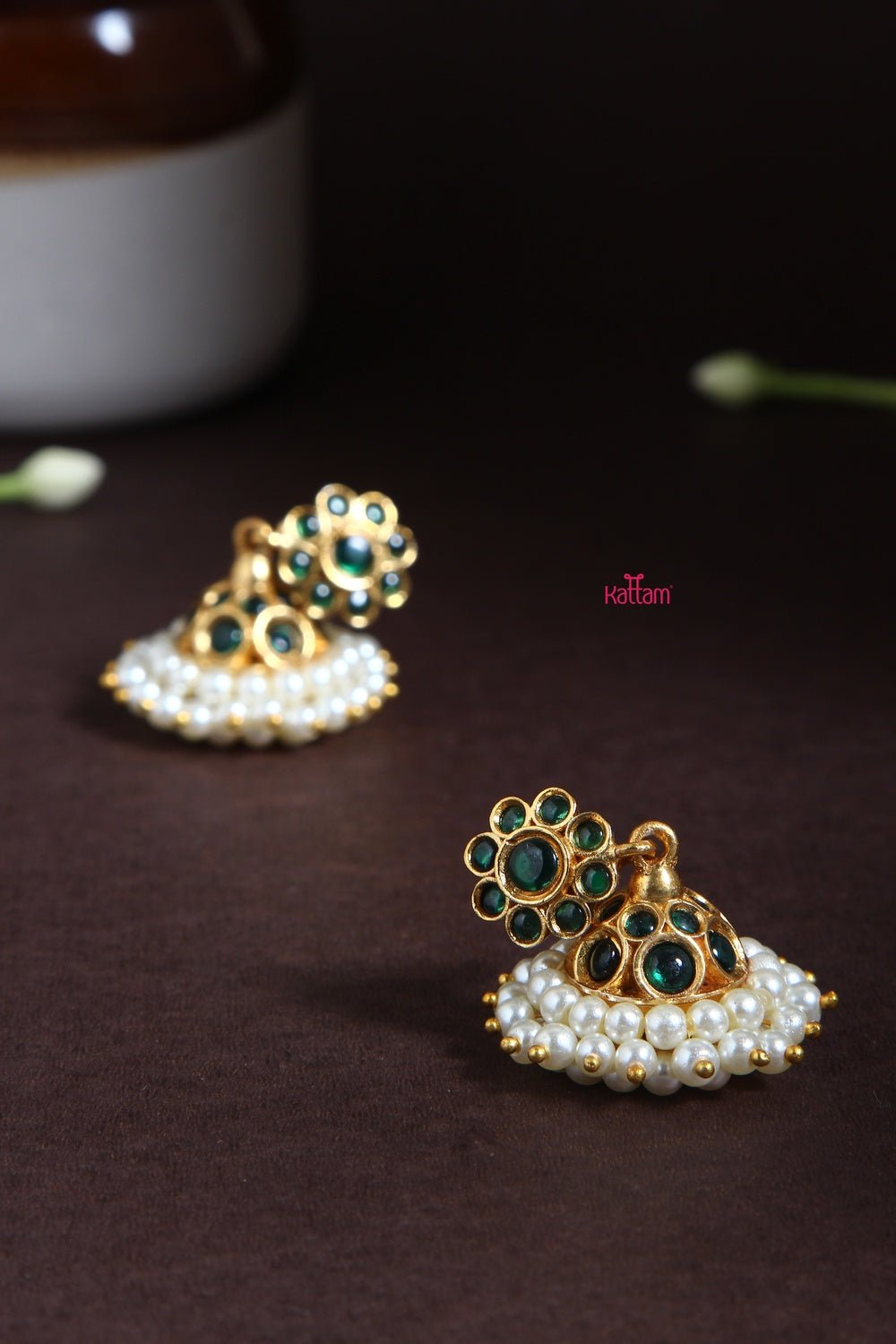 Traditional Green Small Jhumka - E181