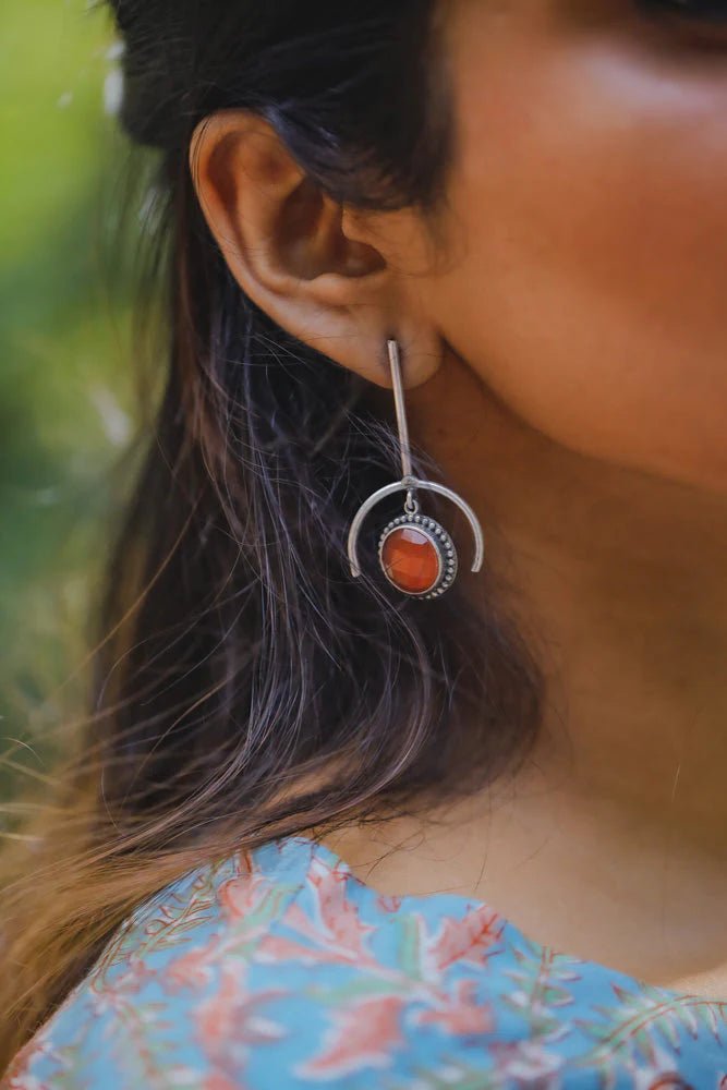 Trendy Stone Drop Earring (Colours Available) - E567B-2