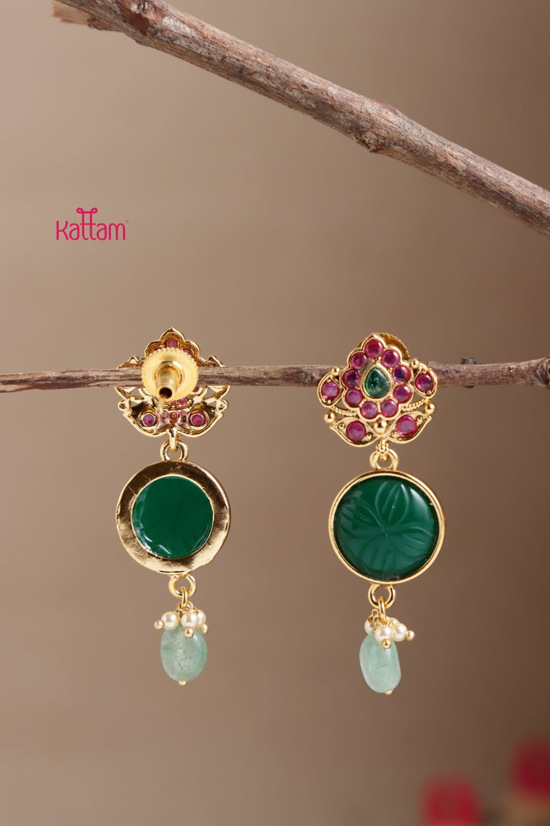 Triti Navy Leafy earring - E1016