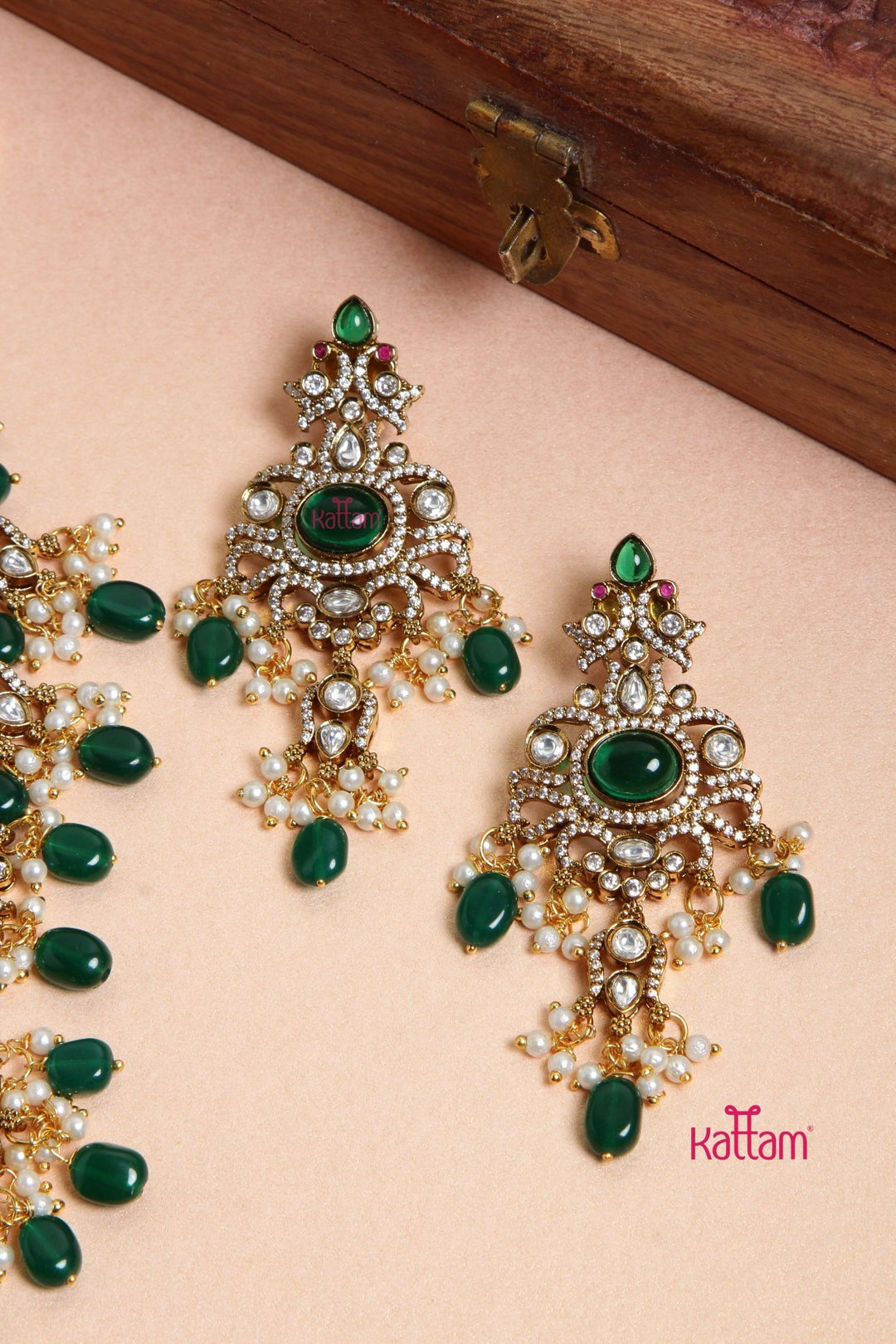 Victoriya Grand Bridal Choker - Green - N6122