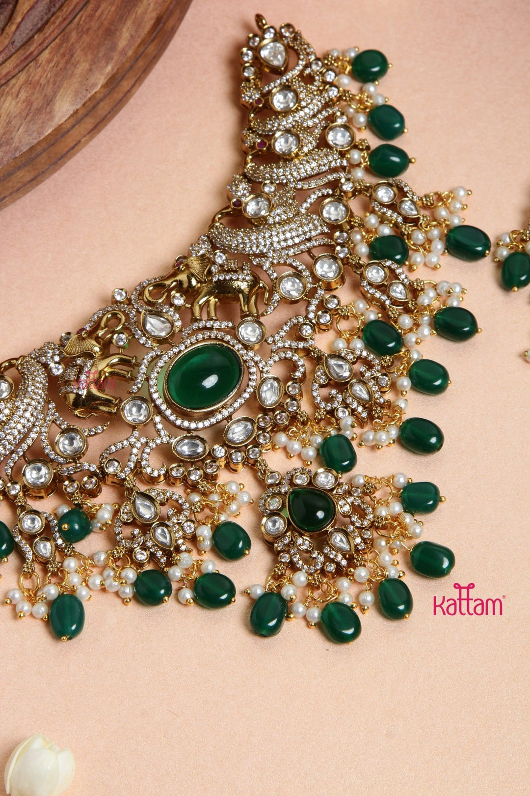 Victoriya Grand Bridal Choker - Green - N6122