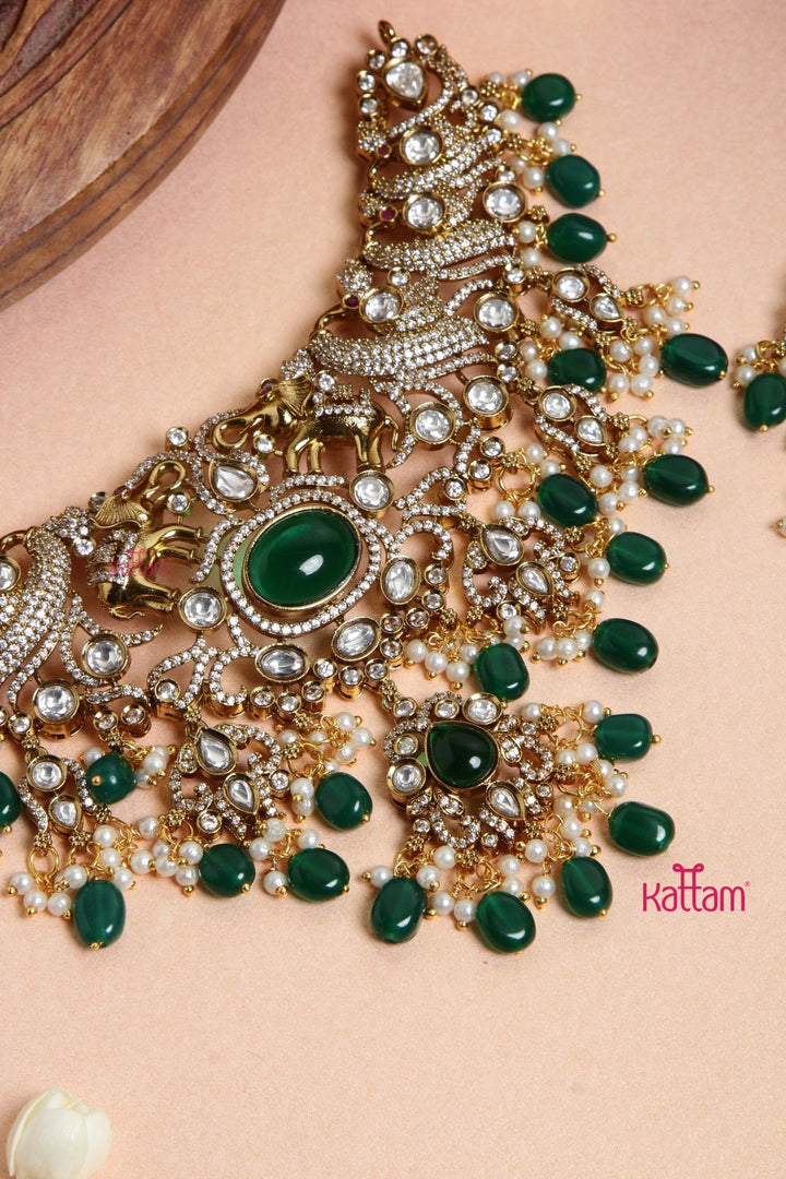 Victoriya Grand Bridal Choker - Green - N6122