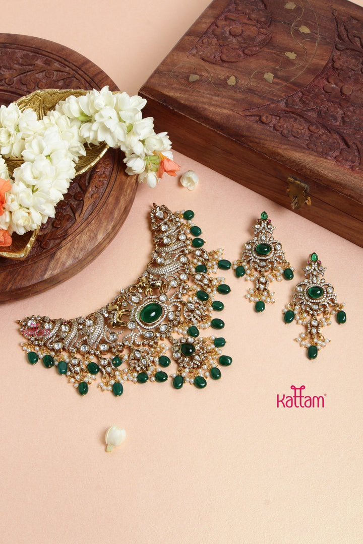 Victoriya Grand Bridal Choker - Green - N6122