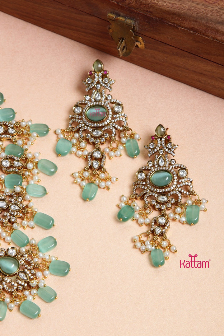 Victoriya Grand Bridal Choker - Pastel Green - N6123