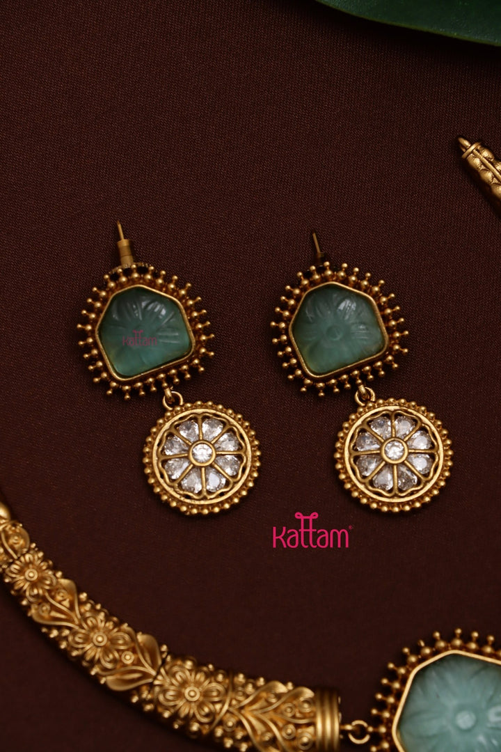 Viya - Engraved Hasli Pastelgreen Choker - N3579