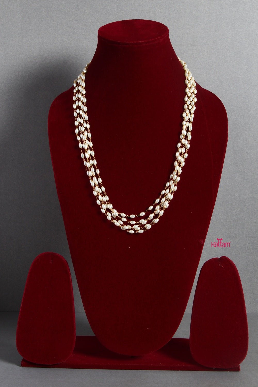 White Rice Pearl - 5 Line 18 Inch ( No Earring ) - N1355
