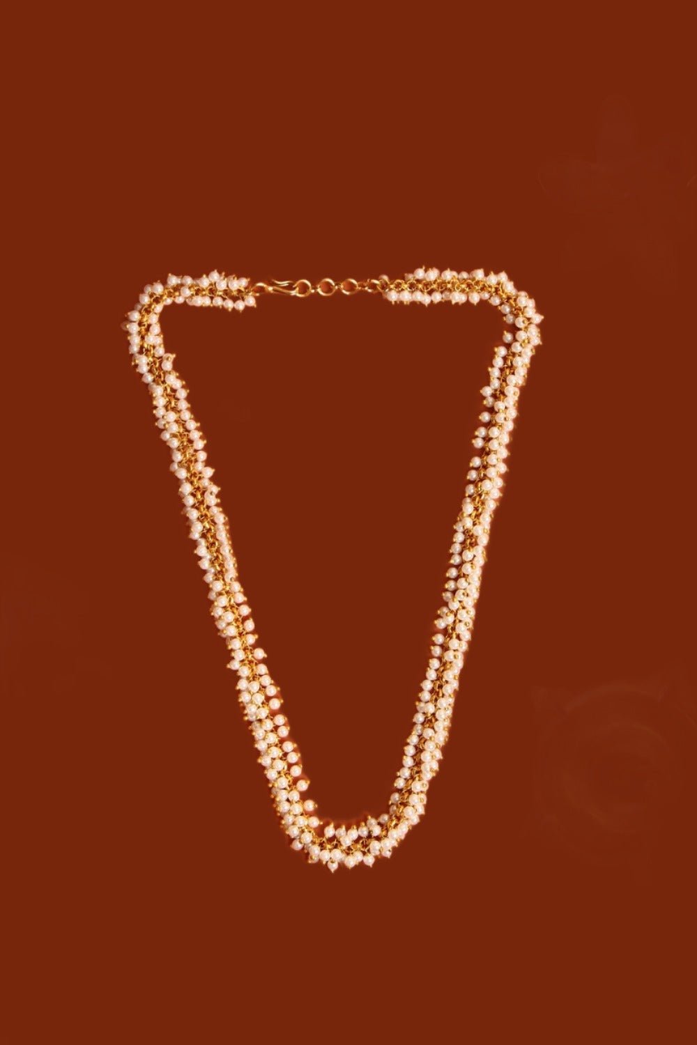 18 Inch Gold Beads - Pearl Mala - N953