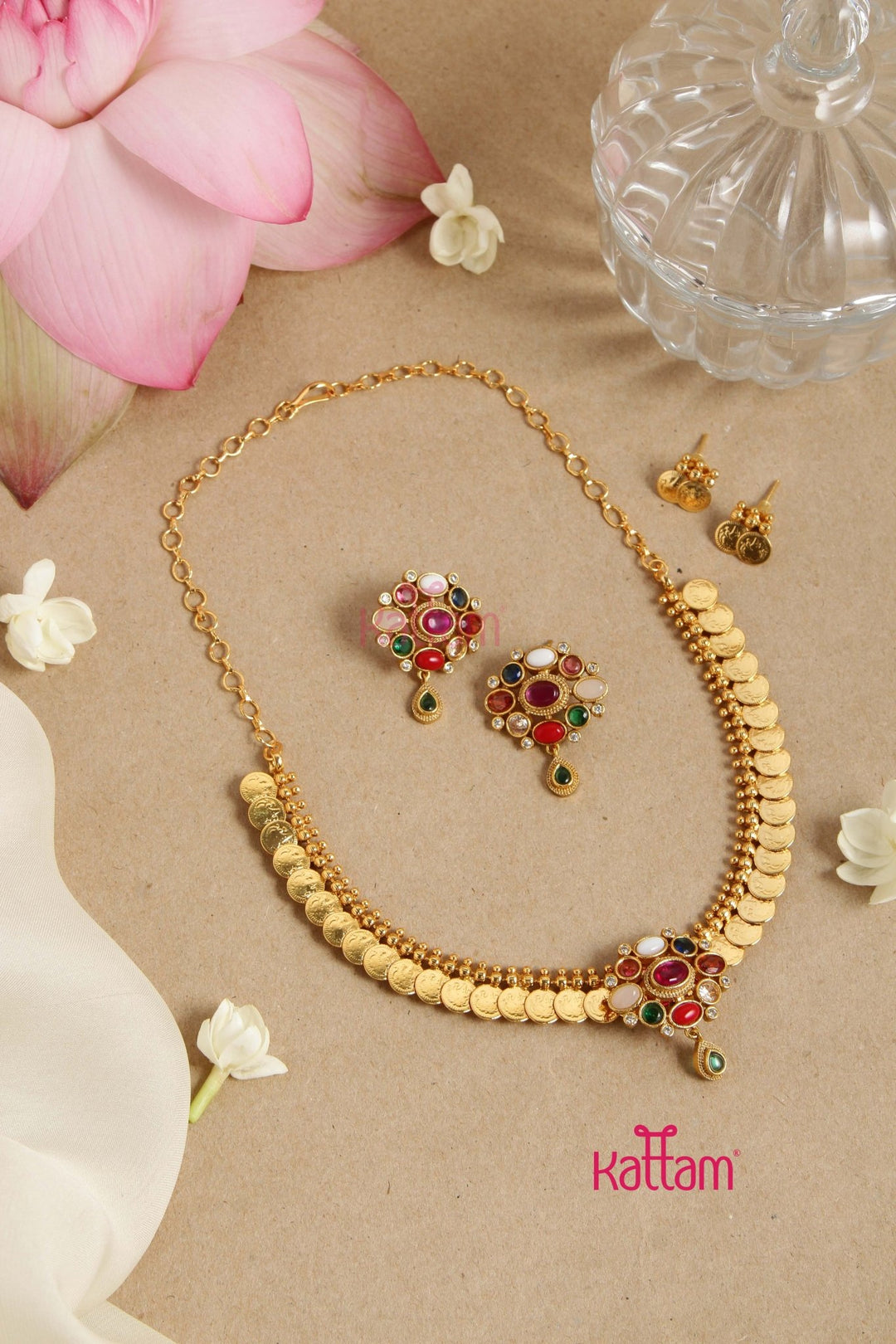 2 in 1 Navarathna Coin Choker - N3033