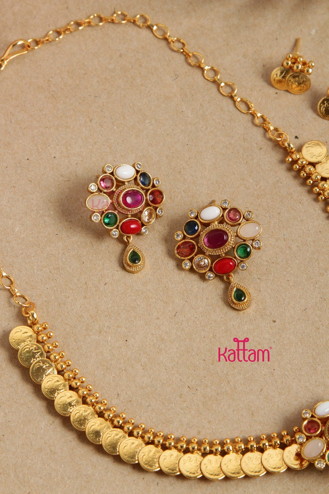 2 in 1 Navarathna Coin Choker - N3033