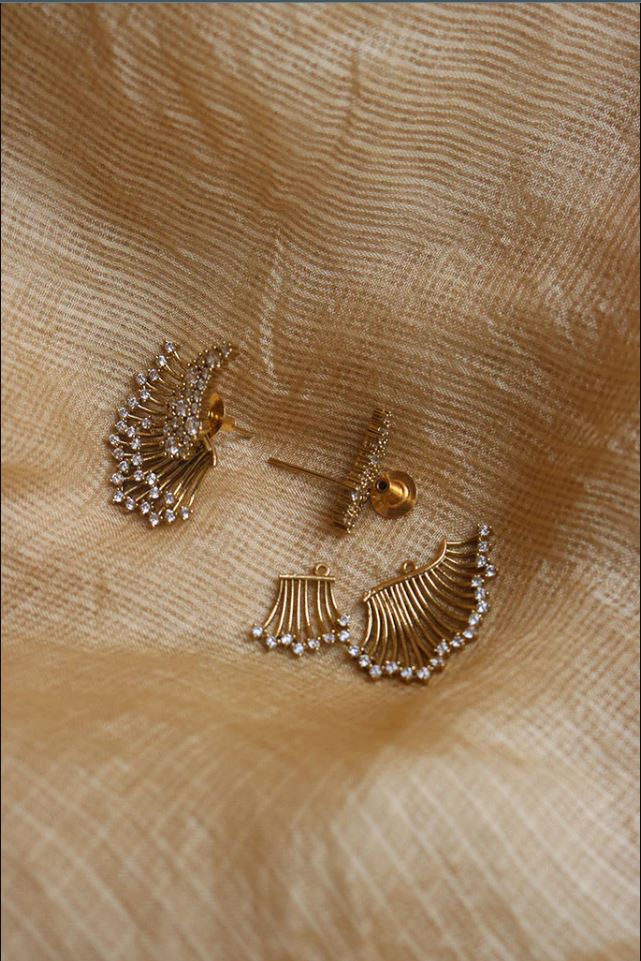 3 in 1 Wings AD Earrings - E1184