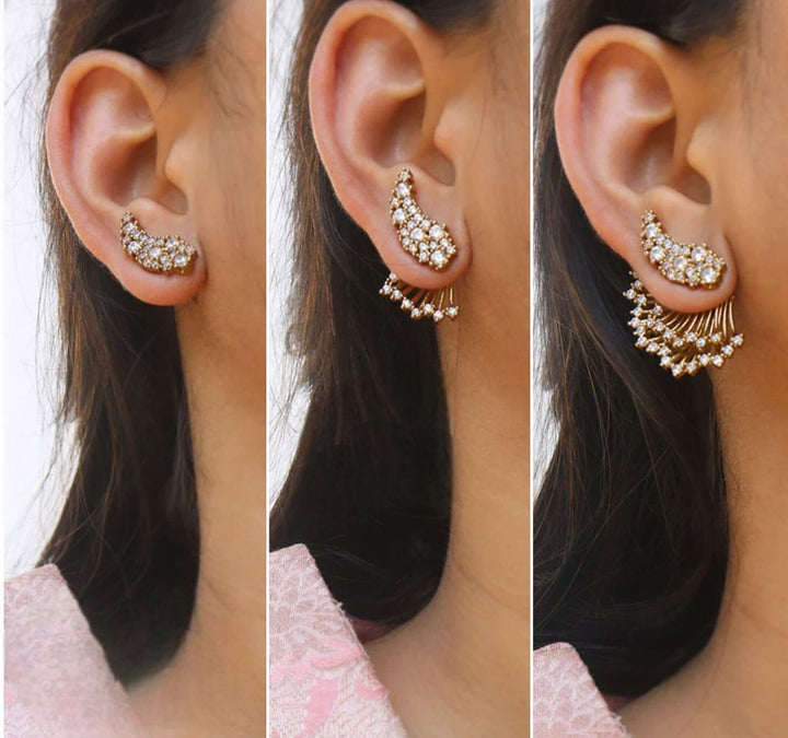 3 in 1 Wings AD Earrings - E1184