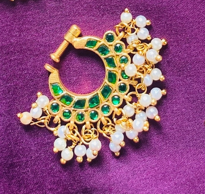Chandbali  - Kundan Nose Ring Nath