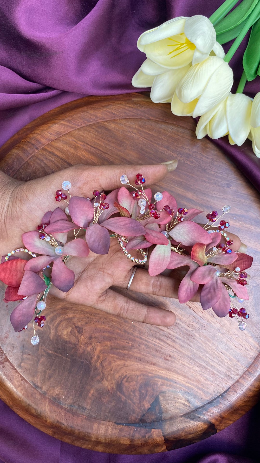 Handcrafted Hair Accessory Flower - Design 94