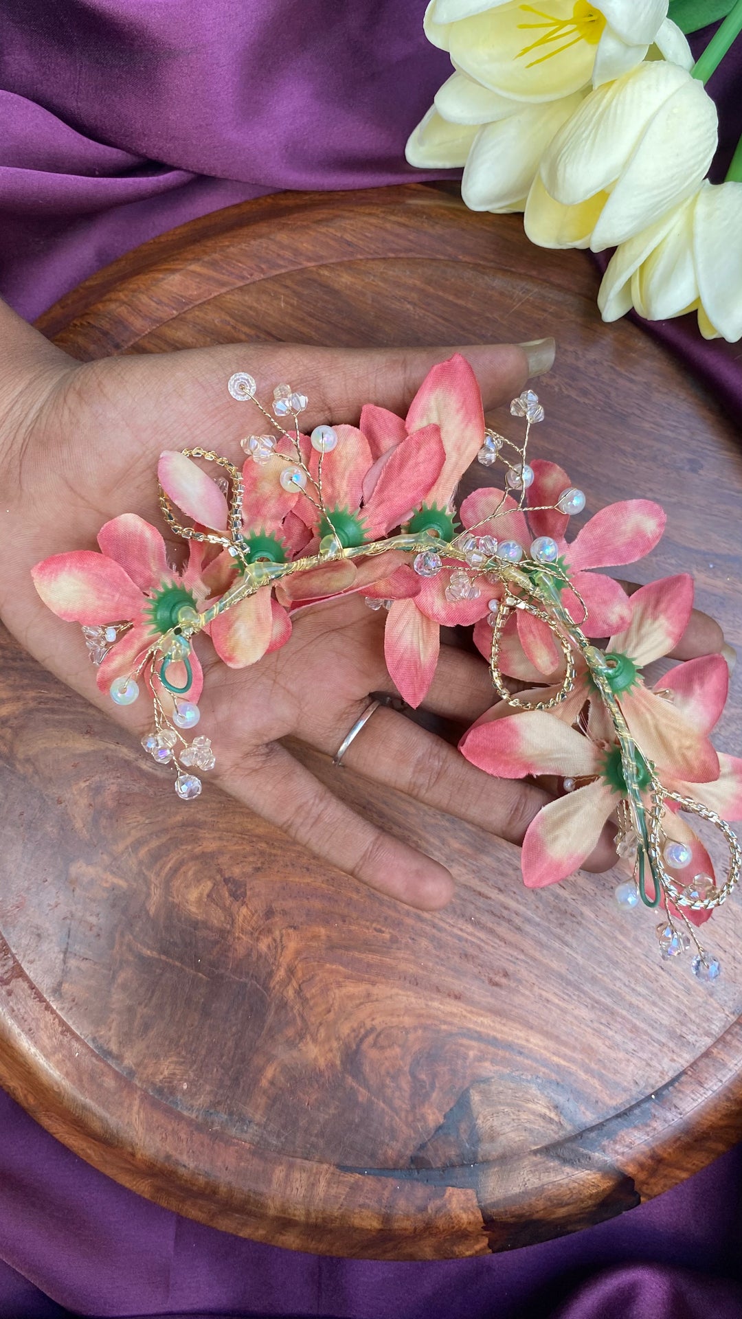 Handcrafted Hair Accessory Flower - Design 95