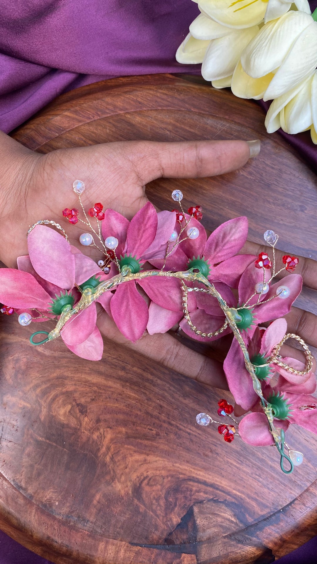 Handcrafted Hair Accessory Flower - Design 98