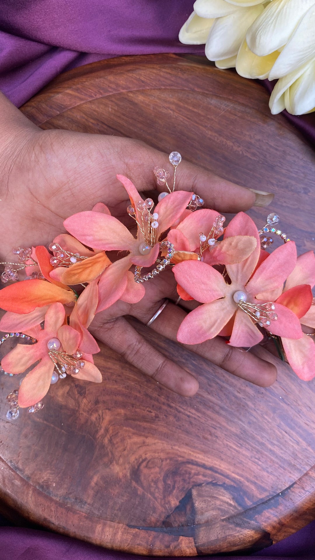 Handcrafted Hair Accessory Flower - Design 99