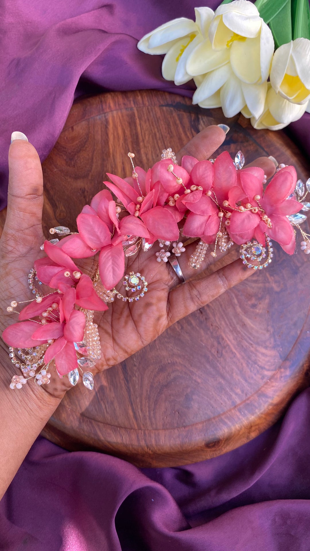 Handcrafted Hair Accessory Flower - Design 104