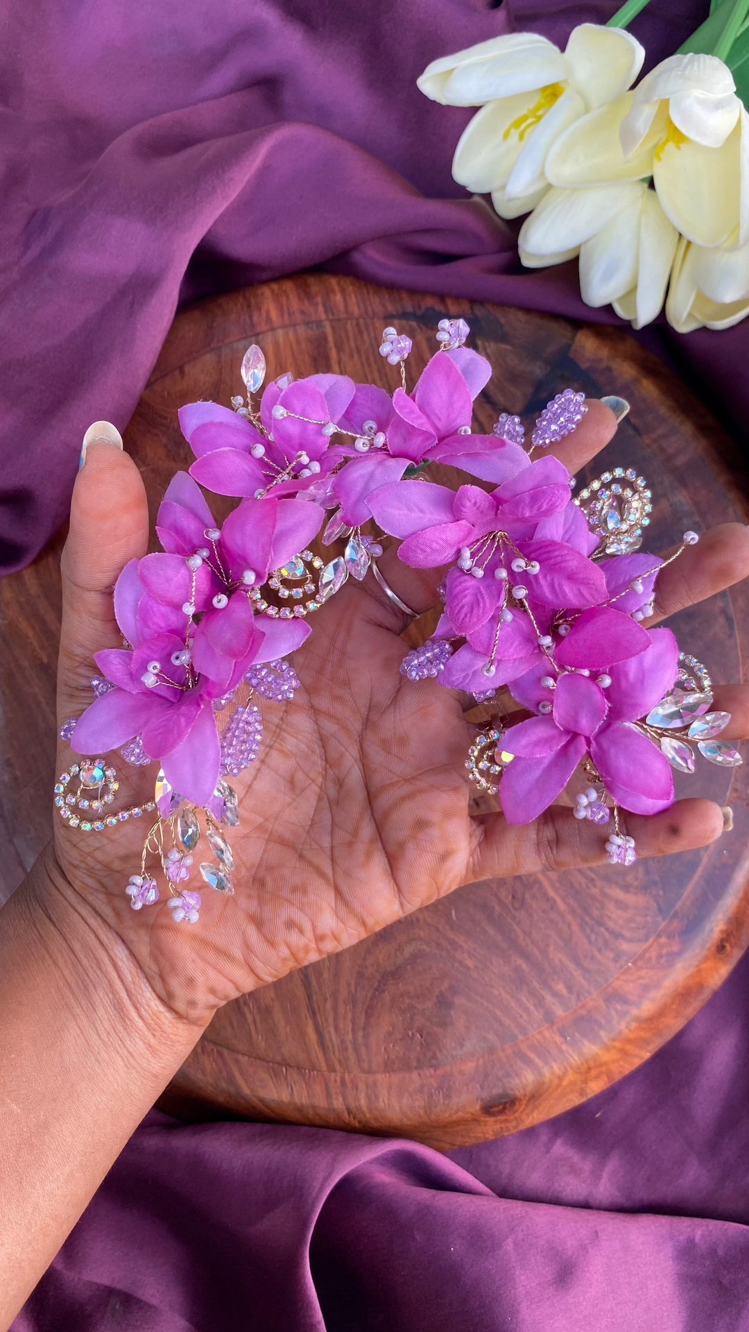 Handcrafted Hair Accessory Flower - Design 107
