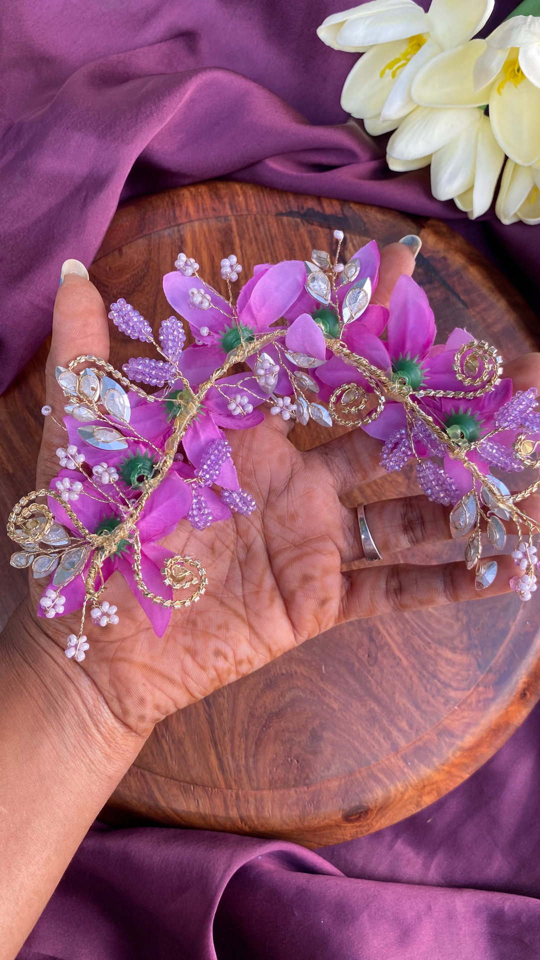 Handcrafted Hair Accessory Flower - Design 107