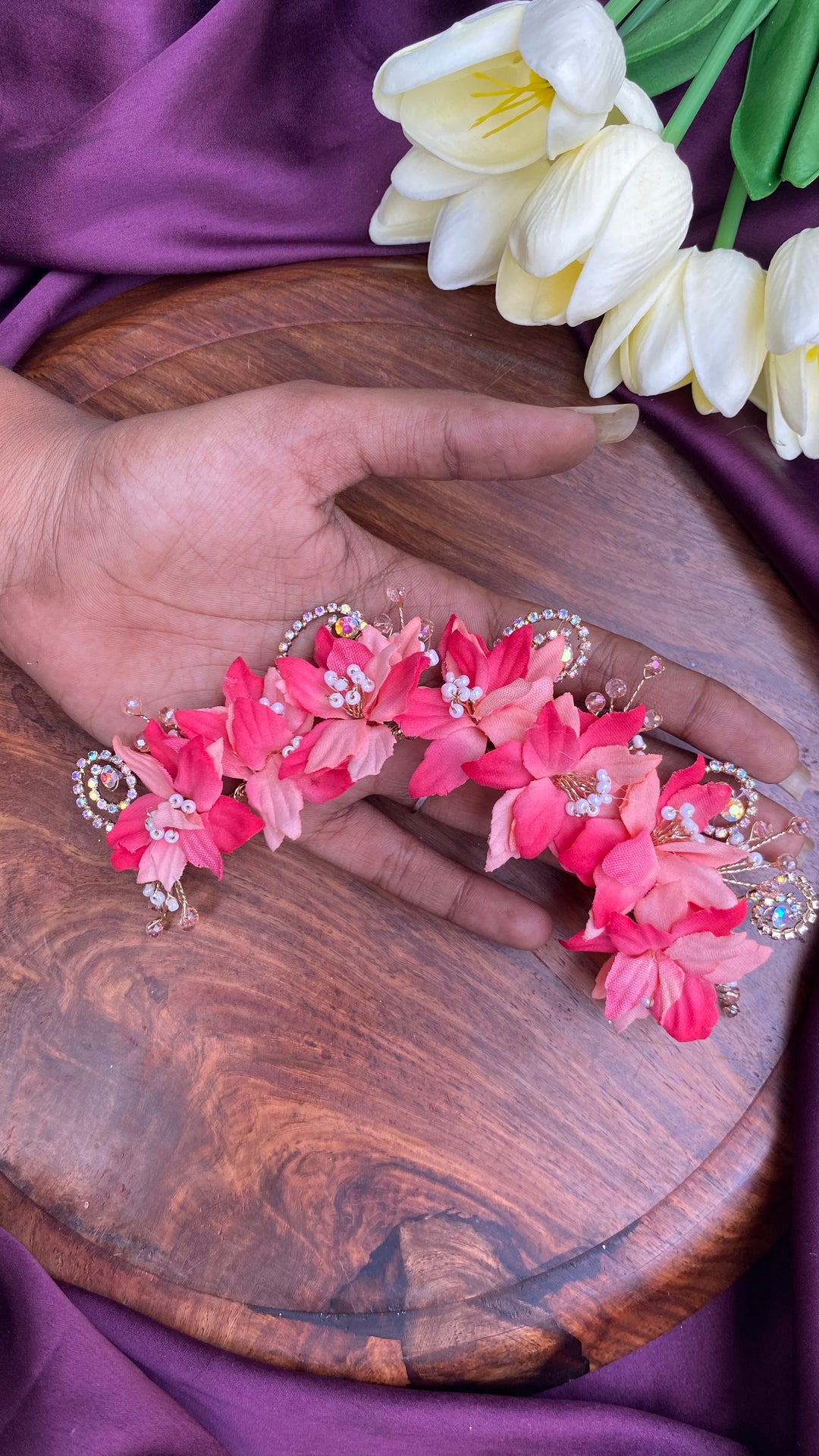 Handcrafted Hair Accessory Flower - Design 125