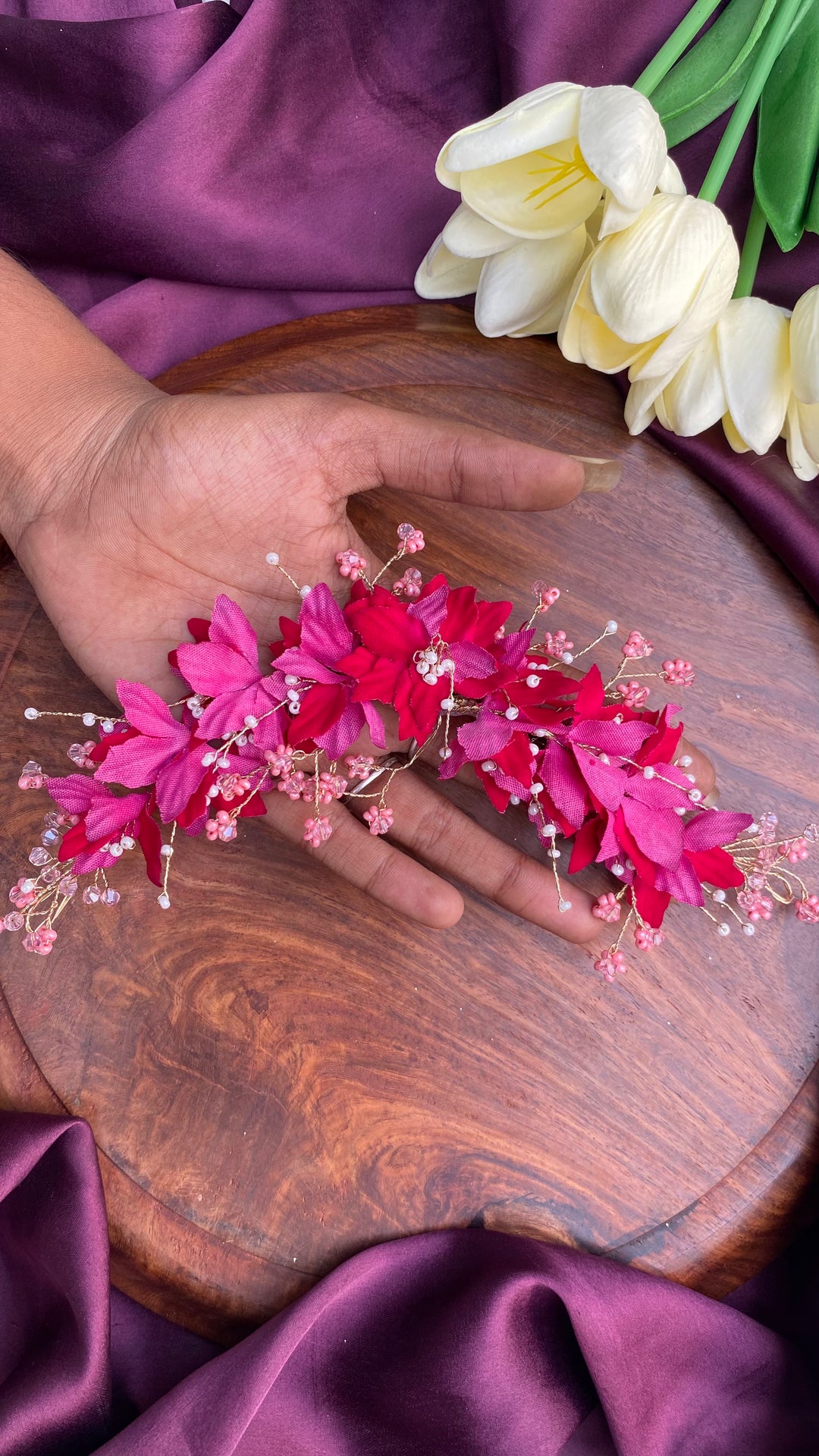Handcrafted Hair Accessory Flower - Design 127
