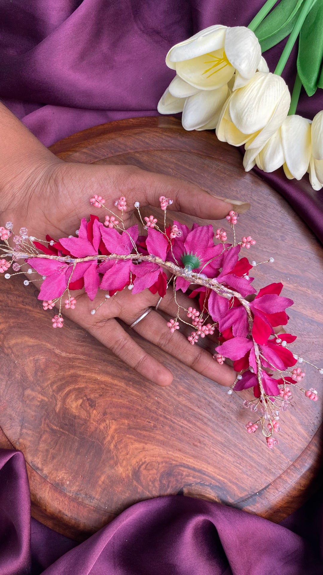 Handcrafted Hair Accessory Flower - Design 127