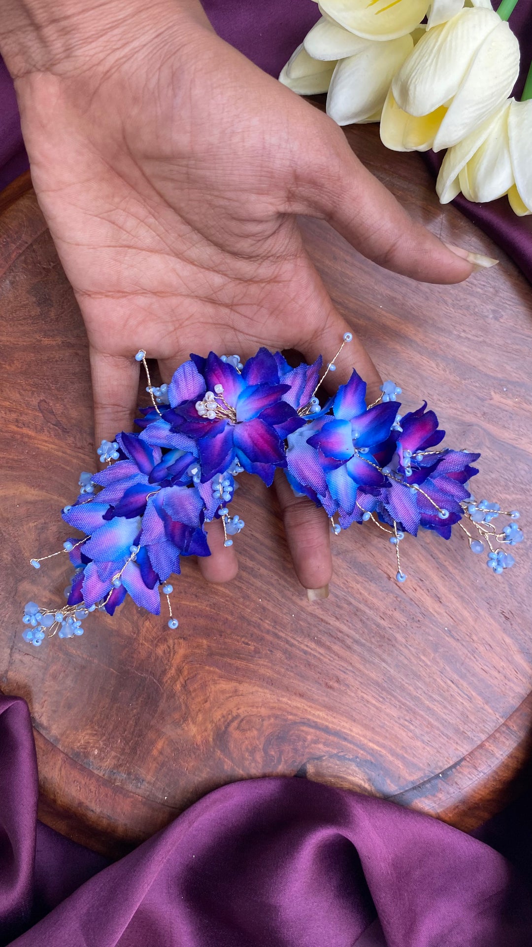 Handcrafted Hair Accessory Flower - Design 131